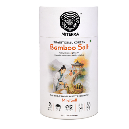 Miterra Bamboo Salt | 900g | Iodised Salt | 2 Times Roasted in bamboo & clay | Mild Salt | Mineral-rich | Alkaline Salt | Antioxidant-rich | Daily Cooking Salt